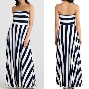BRAVE & TRUE THANDIE MAXI DRESS- NAVY STRIPE size M and XL